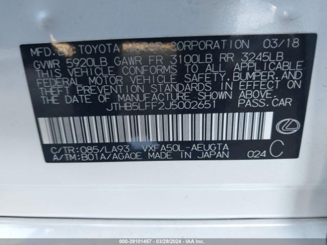 JTHB5LFF2J5002651 Lexus Ls 500