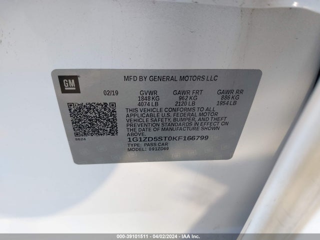 Chevrolet MALIBU LT 2019 1G1ZD5ST0KF166799 Image 9