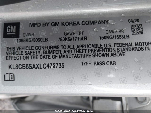 Chevrolet Spark Fwd Ls Automatic 2020 KL8CB6SAXLC472735 Image 9