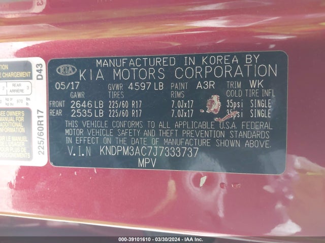 KIA Sportage Lx 2018 KNDPM3AC7J7333737 Image 9