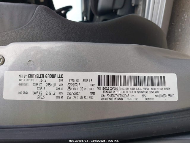 Dodge Grand Caravan Sxt 2014 2C4RDGCG4ER161347 Image 9