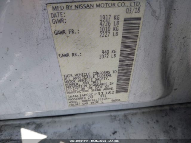 1N4AL3AP0JC231382 Nissan Altima 2.5 Sl