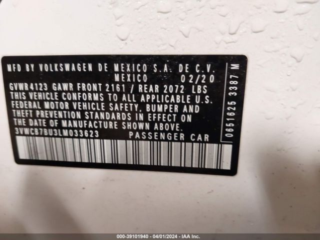 3VWCB7BU3LM033623 Volkswagen Jetta 1.4t R-line/1.4t S/1.4t Se