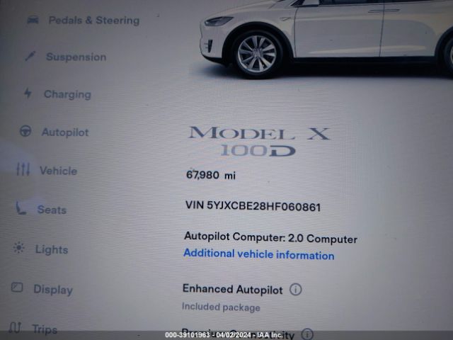 5YJXCBE28HF060861 Tesla Model X 100d/75d/90d