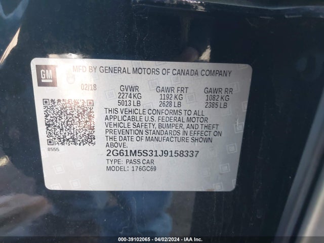 Cadillac XTS LUXURY 2018 2G61M5S31J9158337 Image 9