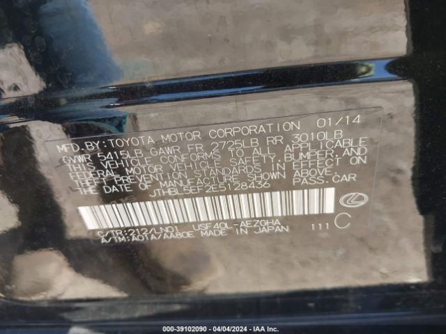 JTHBL5EF2E5128436 Lexus LS 460