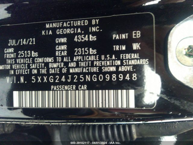 5XXG24J25NG098948 KIA K5 LX
