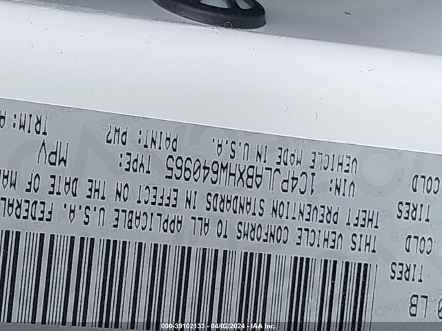 1C4PJLABXHW640965 Jeep Cherokee Sport Fwd
