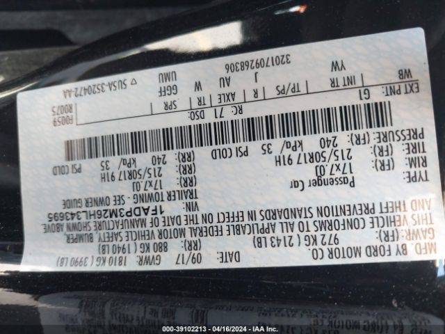 1FADP3M26HL343695 Ford FOCUS SEL