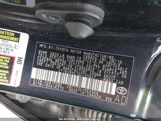 Toyota Corolla S Plus 2016 2T1BURHE1GC745647 Image 9