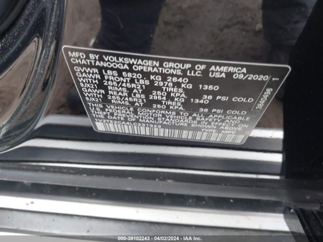 1V2TE2CA4LC231323 Volkswagen Atlas Cross Sport 3.6l V6 Sel Premium R-line