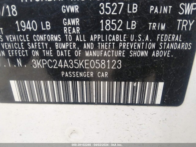 Hyundai ACCENT SE 2019 3KPC24A35KE058123 Image 9