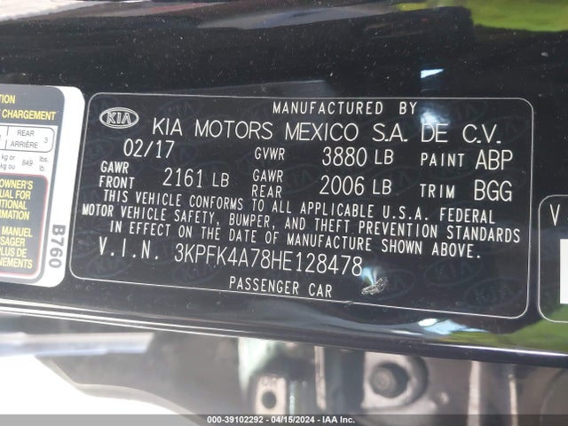 KIA FORTE LX 2017 3KPFK4A78HE128478 Image 9