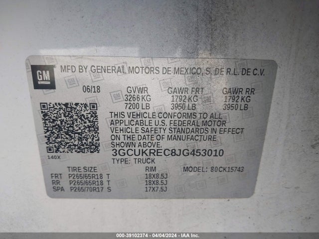 Chevrolet Silverado 1500 2lt 2018 3GCUKREC8JG453010 Image 9