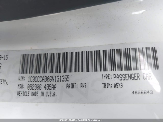 1C3CCCAB0GN131355 Chrysler 200 Limited