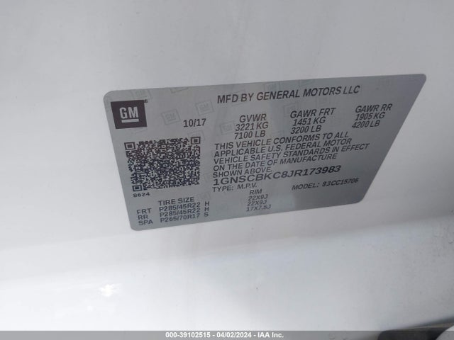 Chevrolet Tahoe Lt 2018 1GNSCBKC8JR173983 Image 9