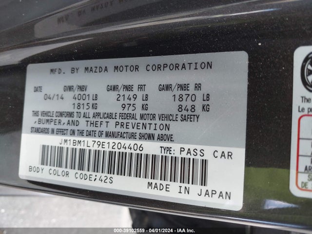 Mazda Mazda3 I Touring 2014 JM1BM1L79E1204406 Image 9