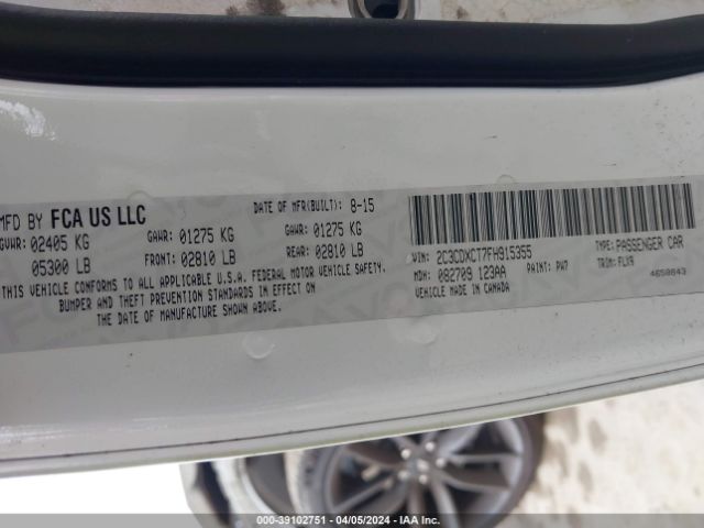 2C3CDXCT7FH915355 Dodge Charger Road/track