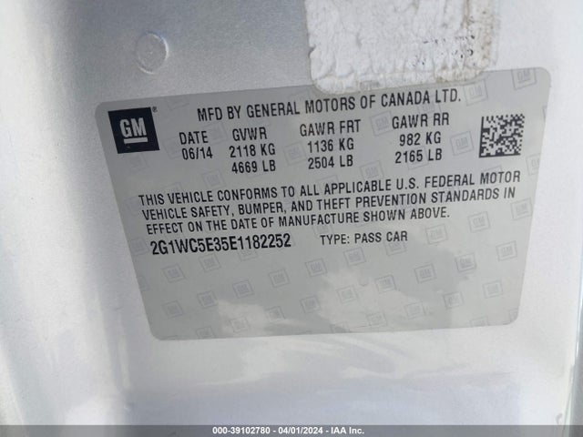 Chevrolet Impala Limited Ltz 2014 2G1WC5E35E1182252 Image 9