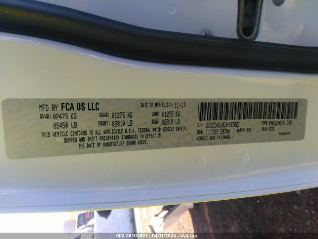 2C3CDXGJ8JH197025 Dodge Charger R/t Scat Pack Rwd