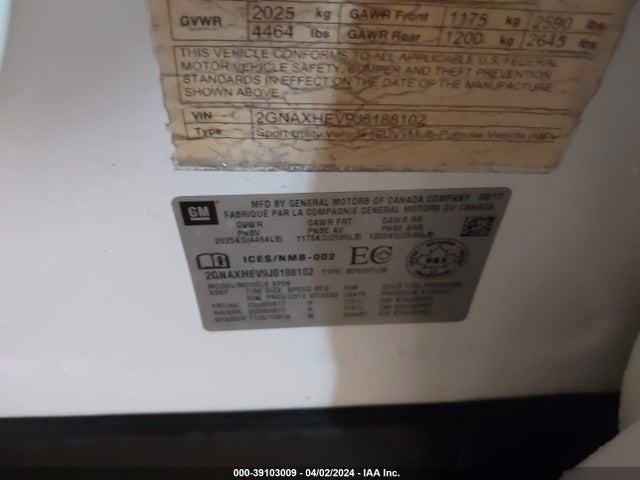 Chevrolet EQUINOX LS 2018 2GNAXHEV9J6188102 Image 9