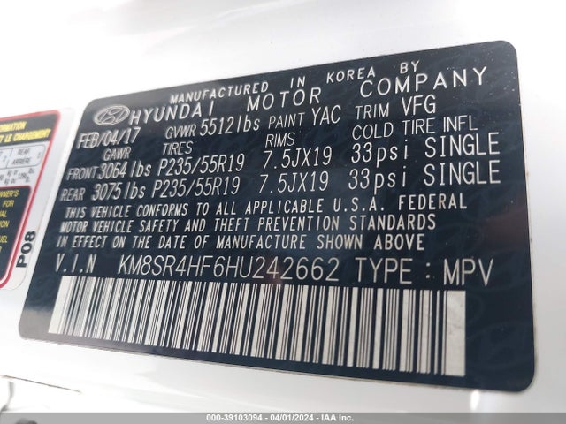 Hyundai Santa Fe Se Ultimate 2017 KM8SR4HF6HU242662 Image 9