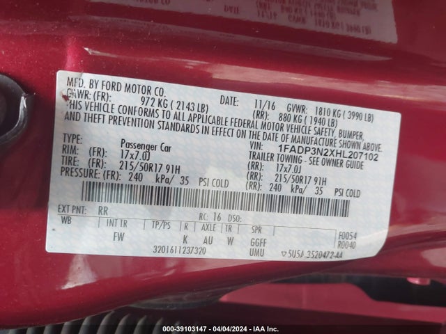 Ford Focus Titanium 2017 1FADP3N2XHL207102 Image 9