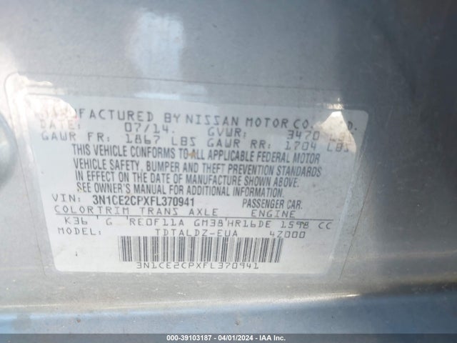 Nissan Versa Note Sv 2015 3N1CE2CPXFL370941 Image 9