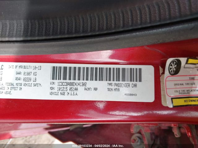1C3CCBAB8EN141302 Chrysler 200 LX