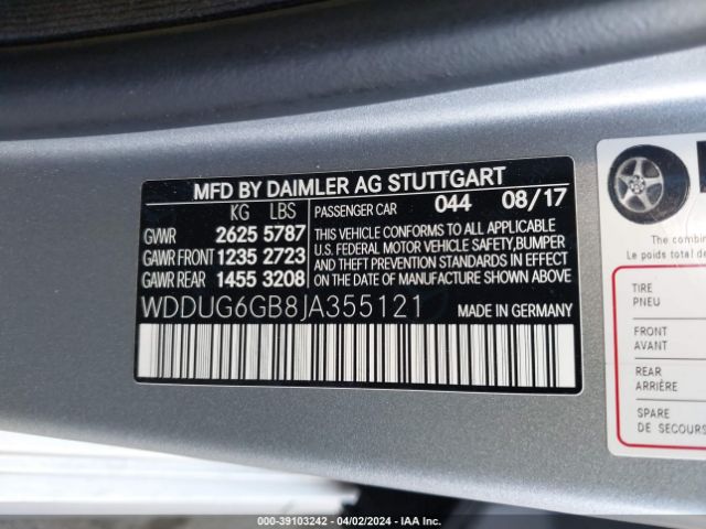WDDUG6GB8JA355121 Mercedes-Benz S 450 4matic