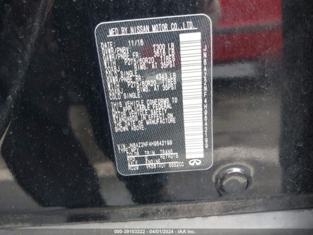 JN8AZ2NF4H9642199 Infiniti QX80