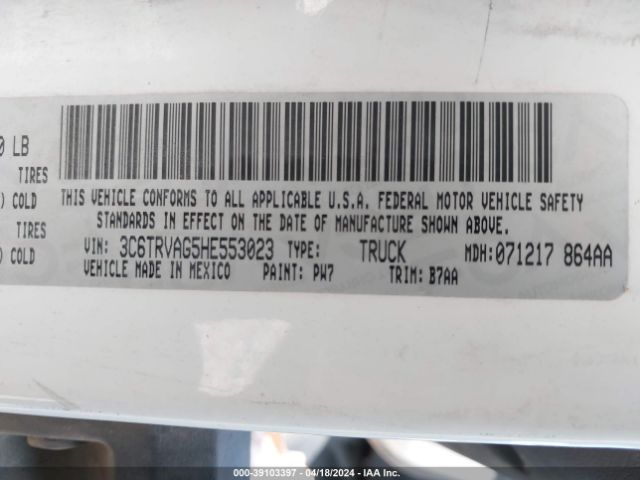 3C6TRVAG5HE553023 RAM Promaster 1500 Low Roof 136 Wb