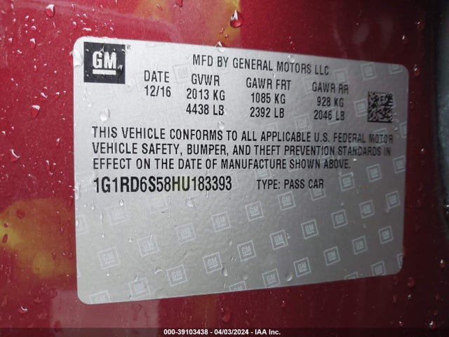 Chevrolet Volt Premier 2017 1G1RD6S58HU183393 Image 9