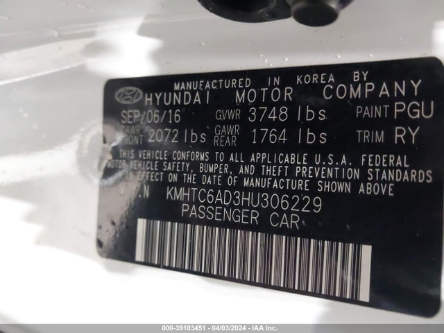 Hyundai Veloster 2017 KMHTC6AD3HU306229 Image 9