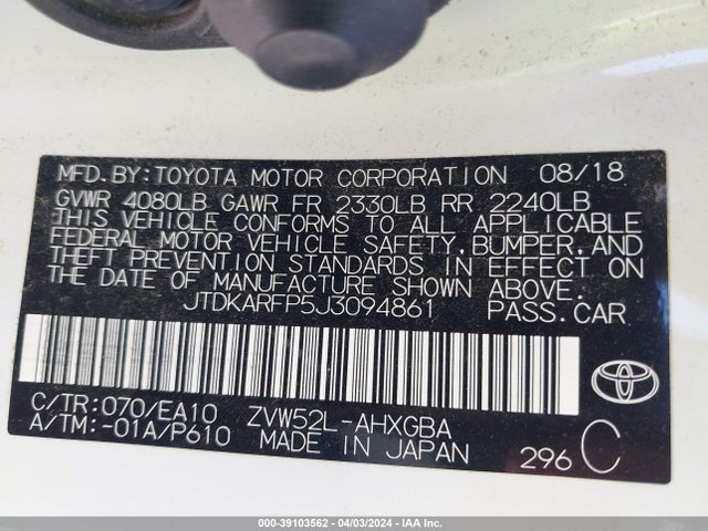 Toyota Prius Prime Premium 2018 JTDKARFP5J3094861 Image 9