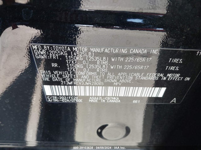Toyota Rav4 Xle 2018 2T3WFREV3JW429065 Image 9