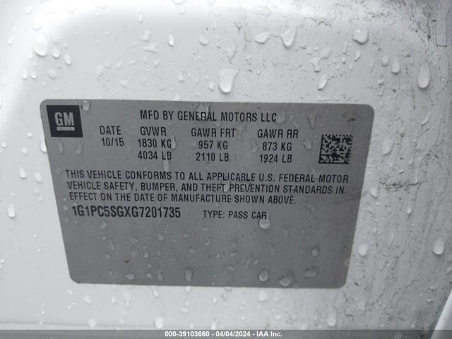 Chevrolet Cruze Limited Ls Auto 2016 1G1PC5SGXG7201735 Image 9