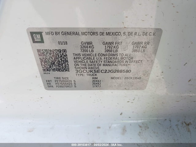 Chevrolet Silverado 1500 2lz 2018 3GCUKSEC2JG288580 Image 9