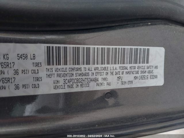 3C4PDCBG2HT534484 Dodge Journey Sxt