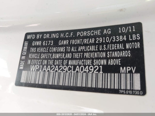 2012 PORSCHE CAYENNE WP1AA2A29CLA04921 Photo 8