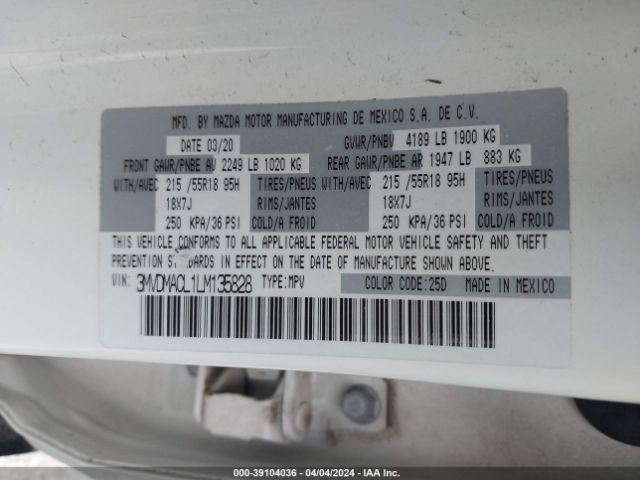 3MVDMACL1LM135828 Mazda Cx-30 Select Package