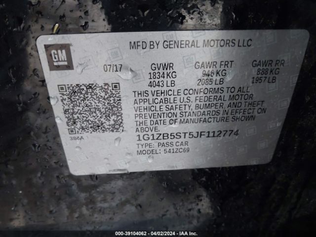 1G1ZB5ST5JF112774 Chevrolet Malibu 1ls