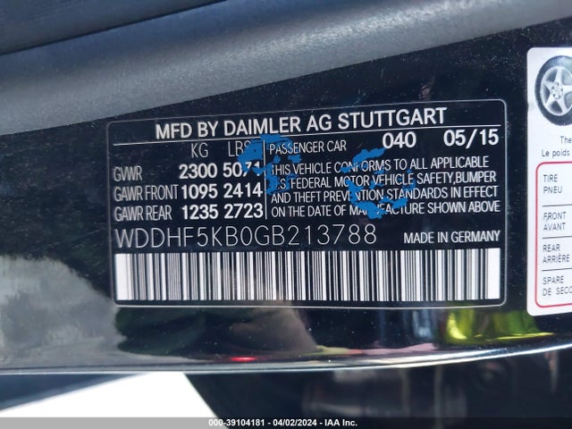 Mercedes-Benz E 350 2016 WDDHF5KB0GB213788 Image 9