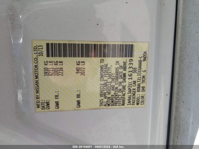Nissan Altima 2.5 Sv 2014 1N4AL3AP2EC161339 Image 9