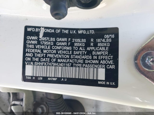 Honda Civic Ex-l 2017 SHHFK7H79HU401167 Image 9