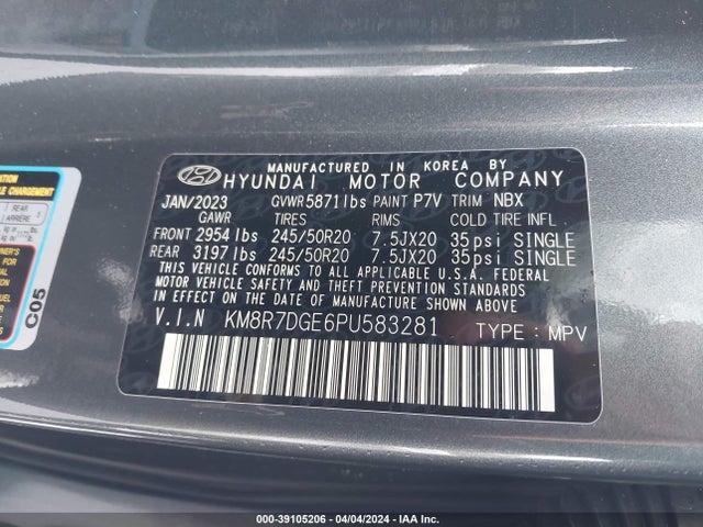 Hyundai Palisade Calligraphy 2023 KM8R7DGE6PU583281 Image 9