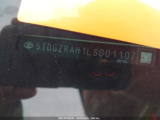 Toyota Highlander Xle 2020 5TDGZRAH1LS001107 Image 9