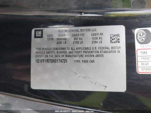 2017 CHEVROLET CAMARO 1G1FF1R75H0174729 Photo 8