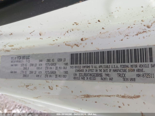 RAM 1500 Classic Express Regular Cab 4x2 6'4 Box 2019 3C6JR6AT0KG638096 Image 9