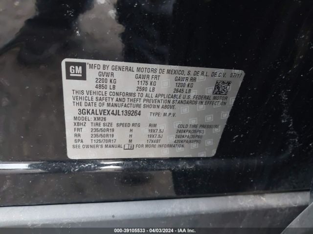 3GKALVEX4JL139264 GMC Terrain Slt